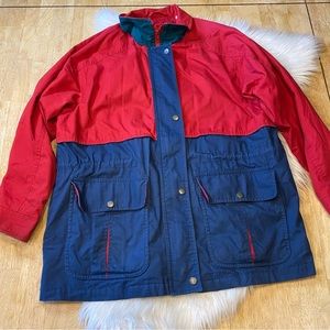 Vintage 90s London Fog Colorblock Utility Coat M